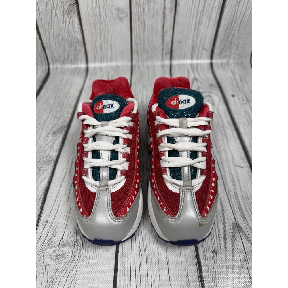 Nike Air Max 95 TD Ugly Christmas Sweater Holiday Red Green CT1594-100 Size 12C